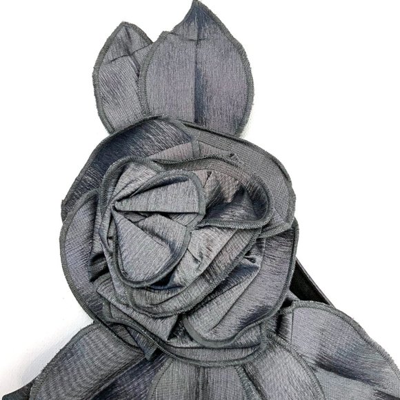 Cache Dark Silver One-shoulder Prom Homecoming Cocktail Party Dress Size 6-4 - Picture 12 of 16